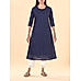 Navy blue 80's cotton kurti with sequins work