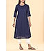 Navy blue 80's cotton kurti with sequins work