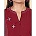 Maroon cotton dobby kurti with embroidery