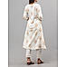 Ivory colour cotton flax printed kurti with embroidery