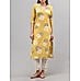 Mustard colour cotton dobby printed kurti with sequins work