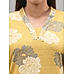 Mustard colour cotton dobby printed kurti with sequins work