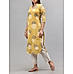 Mustard colour cotton dobby printed kurti with sequins work