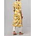 Mustard colour cotton dobby printed kurti with sequins work