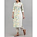 Multi colour cotton flax kurthi with print