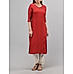 Red viscose plain kurti with embroidery