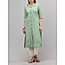 Sage green cotton dobby kurti with embroidery