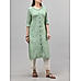 Sage green cotton dobby kurti with embroidery