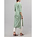 Sage green cotton dobby kurti with embroidery