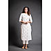 Off White Cotton Flax Kurti with Computer Embroidery