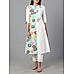 Multi color cotton flax printed kurti with embroidery