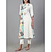 Multi color cotton flax printed kurti with embroidery