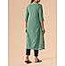 Mint green cotton dobby kurti with embroidery