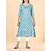 Light blue muslin printed kurti with embroidery and sequins work