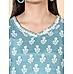 Light blue muslin printed kurti with embroidery and sequins work