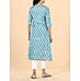 Light blue muslin printed kurti with embroidery and sequins work