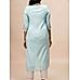 Aqua blue muslin silk kurti with handwork