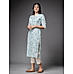 Off white linen printed kurti with lace detailing