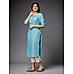Downy blue- linen kurti with embroidery