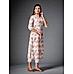 Off white 60s cotton cambric shifli handworked kurti with digital print