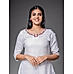 White linen kurti with embroidery