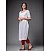 White linen kurti with embroidery