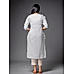 White linen self printed kurti with embroidery