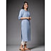 Polo blue linen kurti with embroidery