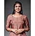 Copper brown muslin silk kurti with sequence work