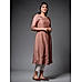 Copper brown muslin silk kurti with sequence work