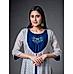 Multi-colour muslin silk printed kurti  with handwork and overcoat