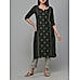 Olive green poly viscose kurti with embroidery and matching bottom