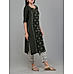 Olive green poly viscose kurti with embroidery and matching bottom