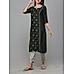 Olive green poly viscose kurti with embroidery and matching bottom