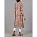 Peach modal chanderi printed kurti with embroidery