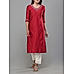 Maroon Denting viscose kurti with embroidery