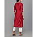 Maroon Denting viscose kurti with embroidery