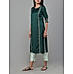 Bottle green satin kurti with matching bottom