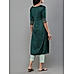 Bottle green satin kurti with matching bottom