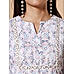 White poly cotton schiffli printed kurti with embroidery and matching bottom