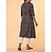 Navy blue 60's cotton printed kurti with embroidery