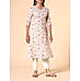 Pink 60's cotton printed kurti with embroidery