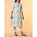 Multi colour cotton flax printed kurti with lace detailing