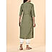 Olive green linen embroidered kurti with bottom