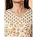 Yellow 60's cotton printed kurti with embroidery