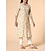 Yellow 60's cotton printed kurti with embroidery