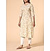 Yellow 60's cotton printed kurti with embroidery