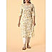 Yellow 60's cotton printed kurti with lace detailing