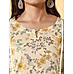 Yellow 60's cotton printed kurti with lace detailing