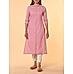 Pink cotton dobby kurti with embroidery